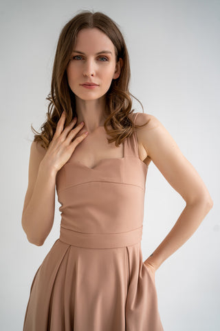 corset top with back zipper and horizontal bust seam, for nursing zipper, if necessary