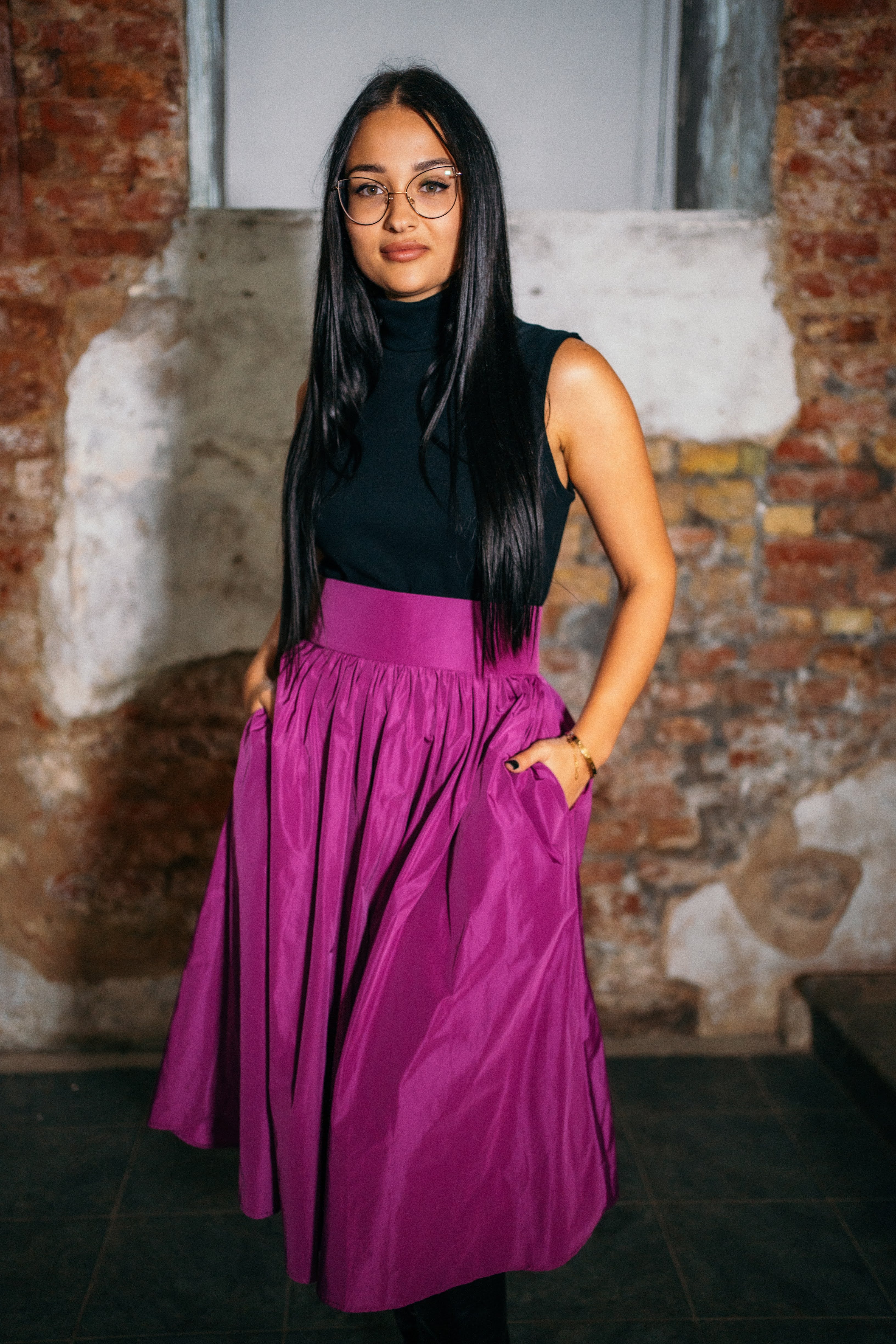 Sleeveless Mock Neck Top for Women Slim Fit Minimalist Clothing