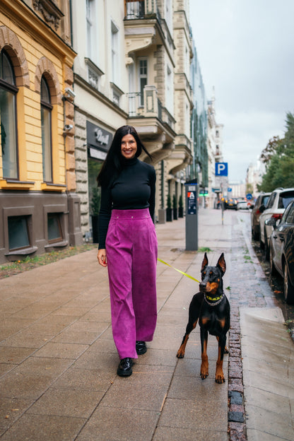 Magenta krāsas velūra bikškostīms