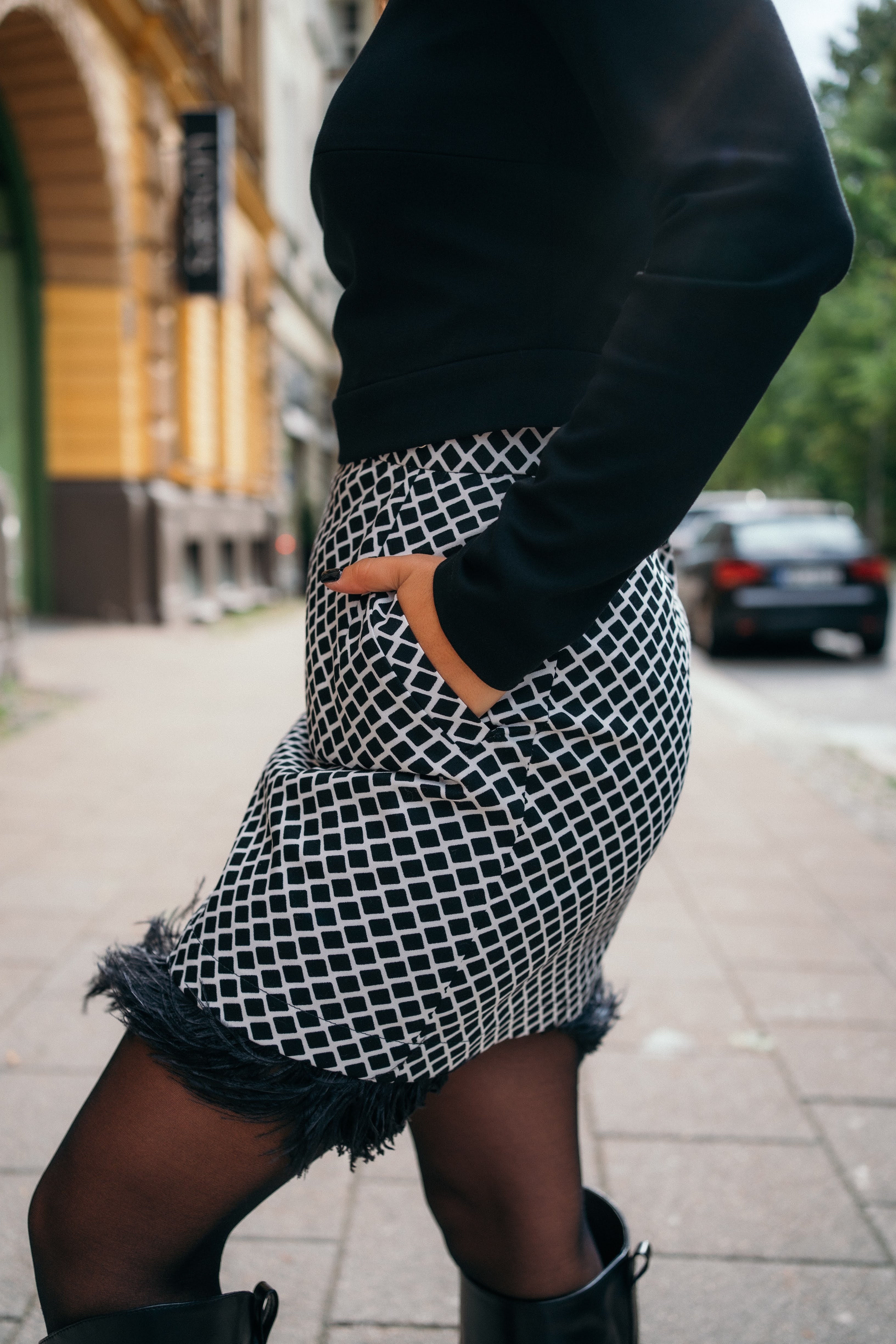 Black and white hotsell skirt and top set