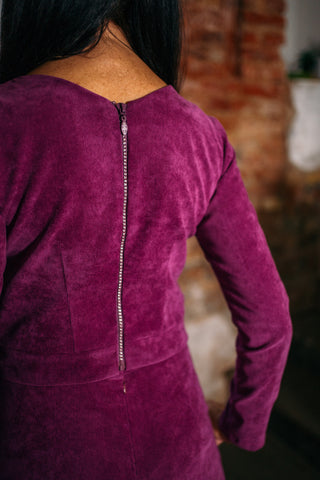 Magenta tops ar garām piedurknēm