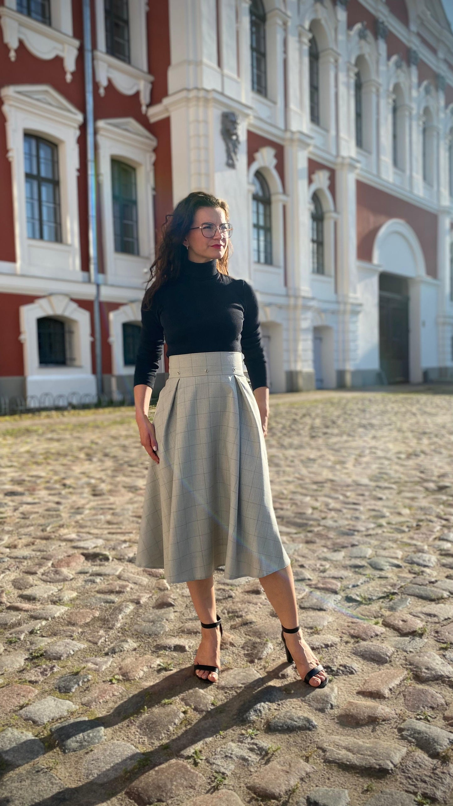 Wool A-line skirt with pockets