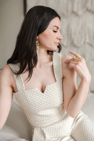 Golden Brocade Corset Top