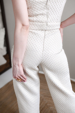 Two-Piece Zora Golden Brocade Jumpsuit