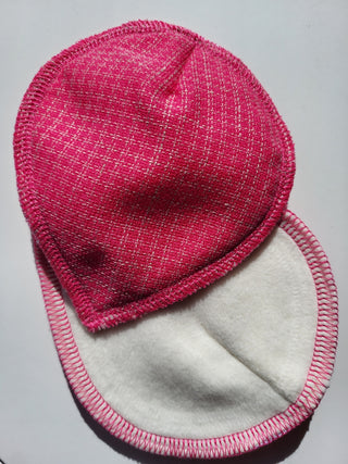 washable breastpads, bamboo terry, wool fabric, different colors, mazgājami krūštura ieliktņi, krūštura ieliktņi, bambusa frotē audums, absorbējošs audums, fucshia pink, pink breastpads, rozā ieliktņi