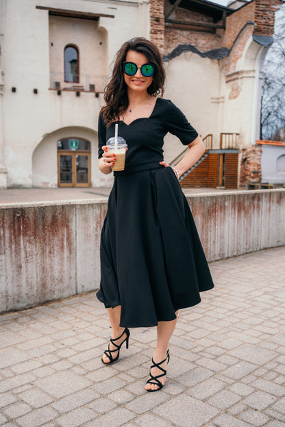 Pearl black two piece Billie dress