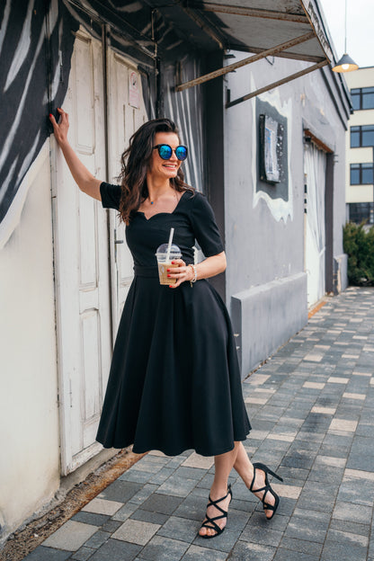 Pearl black two piece Billie dress