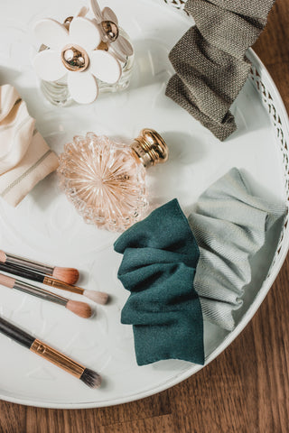 beautiful toiletry together with hair clips, hair accessories